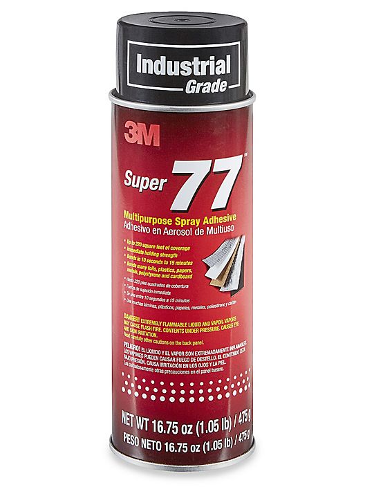 3M Super 77 Multi-Purpose Spray Adhesive - 379g Can, Clear, Strong Fast Set