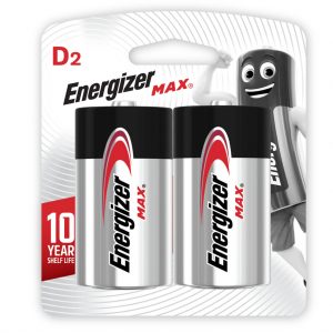 Energizer D Max Alkaline E95 BP2 Batteries 2 Pack