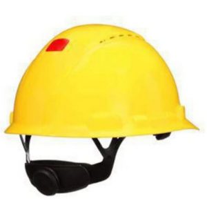 3M™ SecureFit™ Hard Hat H-702SFV-UV, Yellow, Vented, 4-Point Pressure Diffusion Ratchet Suspension, with UVicator