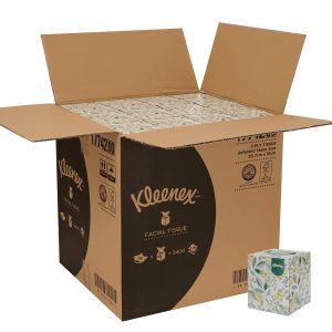 Kleenex 17742 Facial Tissue Paper Cube - White, 3 ply, 48 x 50 sheets (2400 sheets)