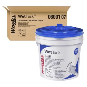 WypAll 06001 WetTask Hydroknit Wipers with Bucket 6 Rolls + 1 Bucket / Case, 60 Sheets / Roll (360 sheets)