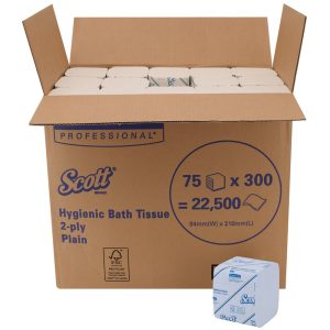 Scott 06402 Control Interleaved Toilet Tissue White 2-Ply, 75 Packs / Case, 300 Sheets / Pack (22,500 sheets)