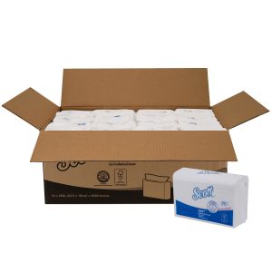 Scott 26165 Pro Lite Multifold Paper Towels  White 1-Ply, 16 Packs / Case, 250 Sheets / Pack (4,000 Sheets)