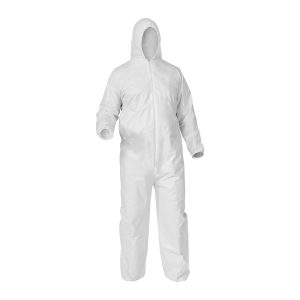 Kleenguard A35 Disposable Coveralls Liquid and Particle Protection, Zip Front, Open Wrists & Ankles, White 38937 / 38938 / 38939