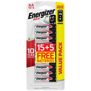 Energizer AA Max Alkaline (4/10/12/20 pcs)