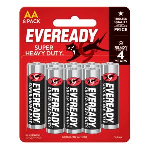 Eveready 1215 BP8 AA Super Heavy Duty Carbon Zinc Battery (8 Pack)